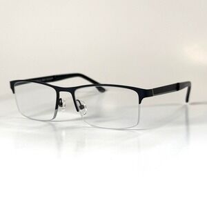 Cruz Rockaway Blvd Eyeglasses Frame Only 54-17-140 Navy Mens Half Rim Metal‎